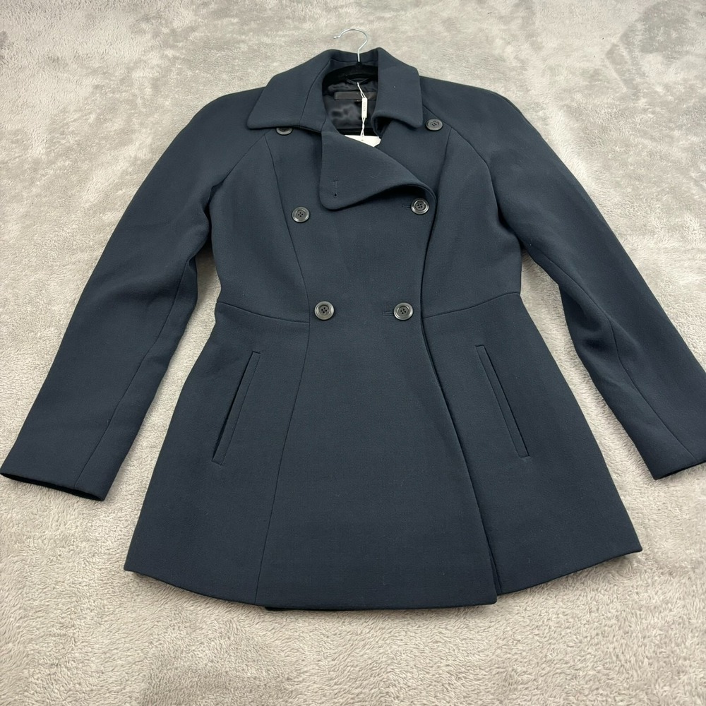 NWT Giada Wool Blend Peacoat Jacket Womens 38 Blue Quiet Luxury Capsule Timeless